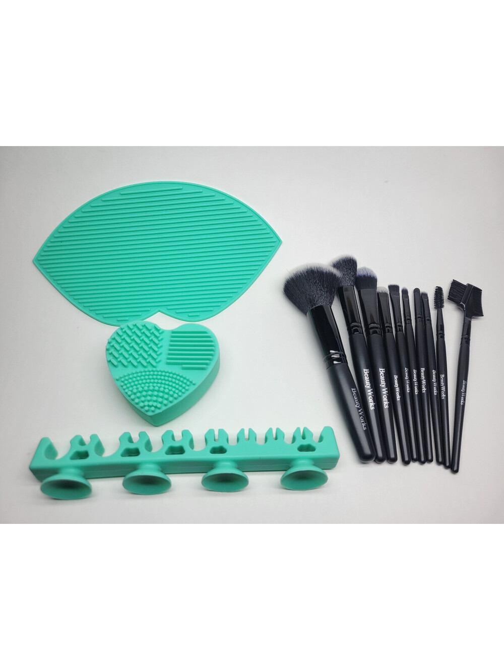 10pc Makeup Brush Set BeautyWorks NYC  + Macy's 3 Pc Brush Cleaner & Holder Set